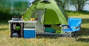 Skládací campingový stůl Coleman 2v1 s úložným prostorem 122 x 48 x 74 cm