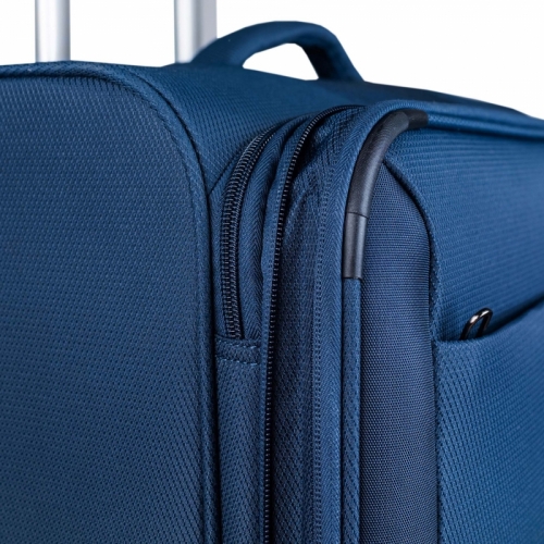 Střední cestovní kufr na kolečkách Paklite Valencia M tmavě modrý s expandérem a zámkem TSA